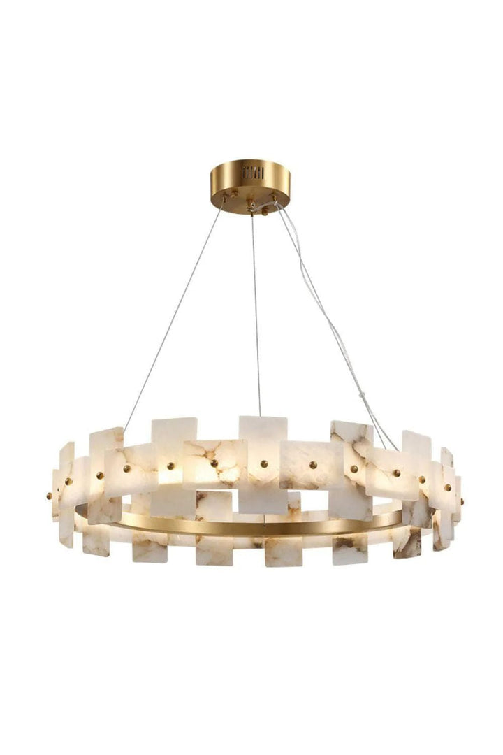 Alabaster Glo Modern Round Chandelier