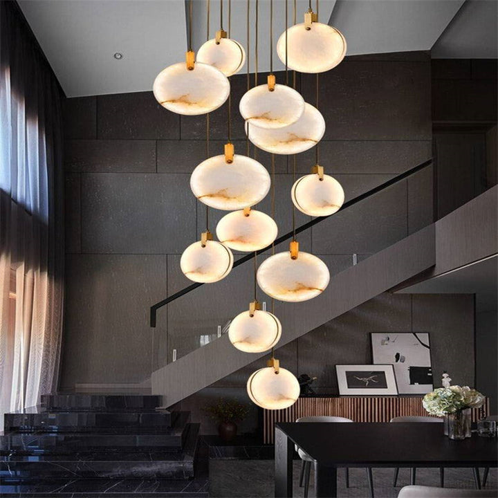 Alabaster Long Staircase Pendant Light