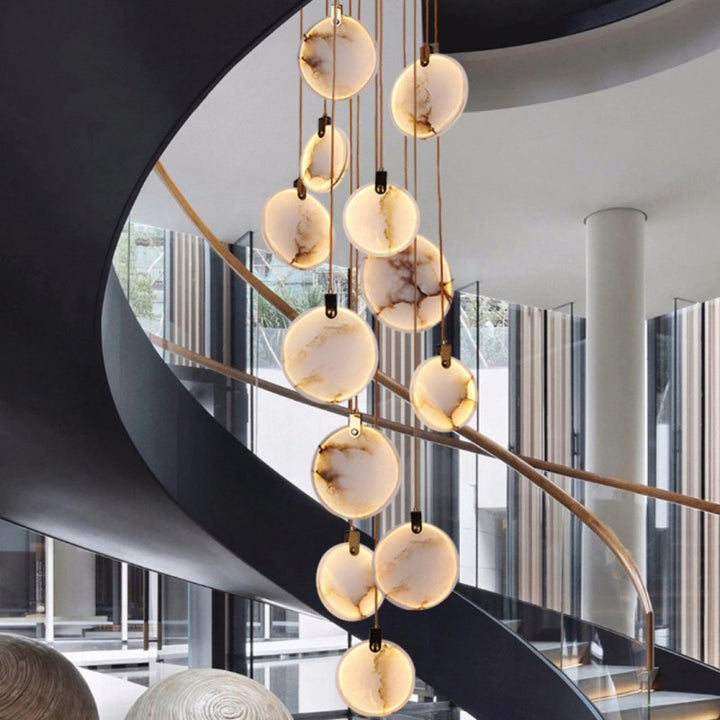 Alabaster Long Staircase Pendant Light