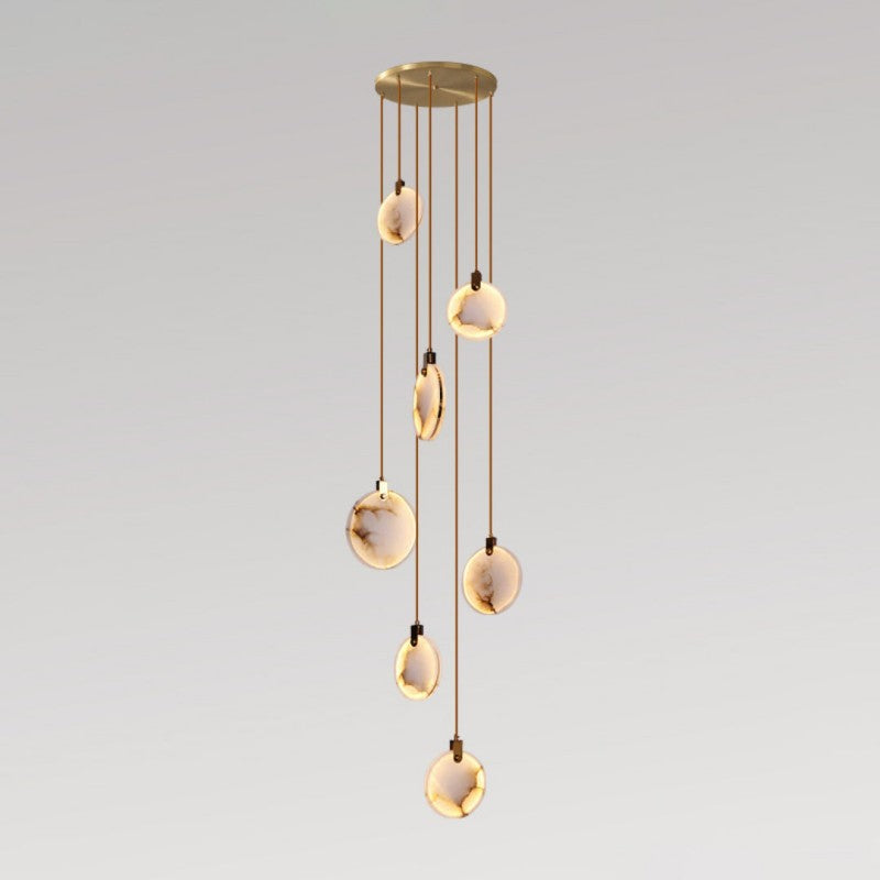 Alabaster Long Staircase Pendant Light