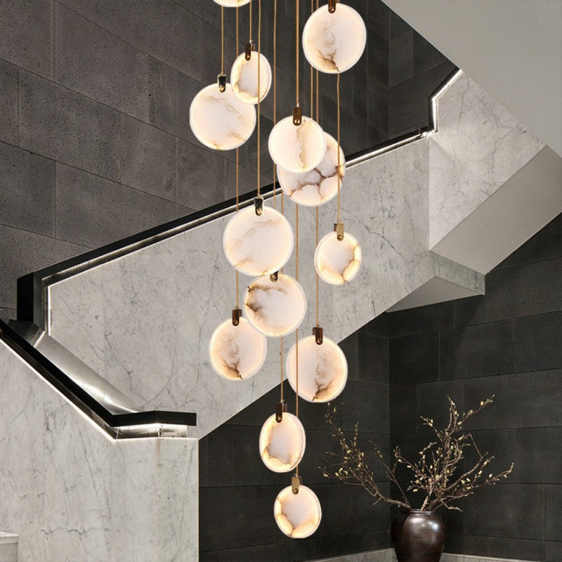 Alabaster Long Staircase Pendant Light