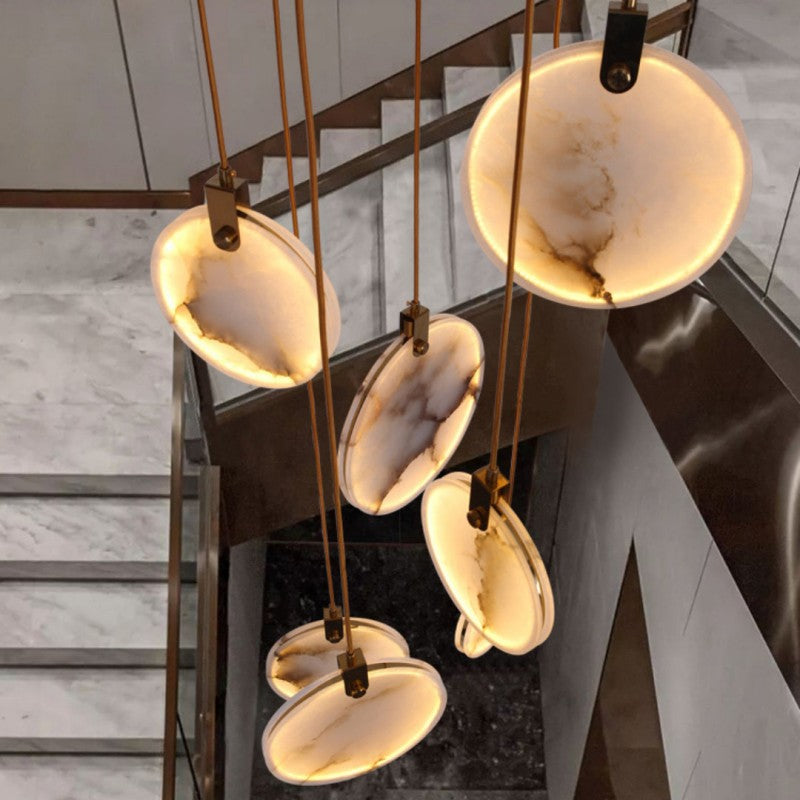 Alabaster Long Staircase Pendant Light