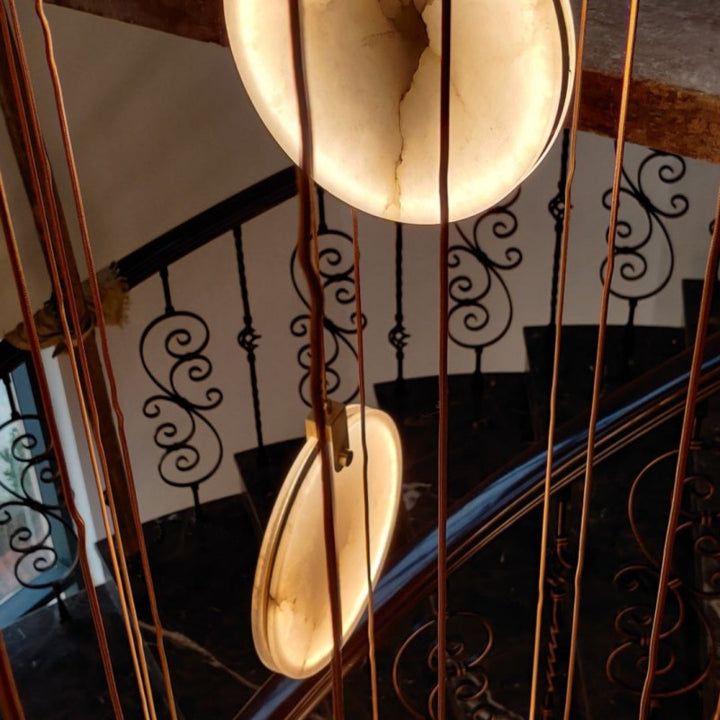 Alabaster Long Staircase Pendant Light