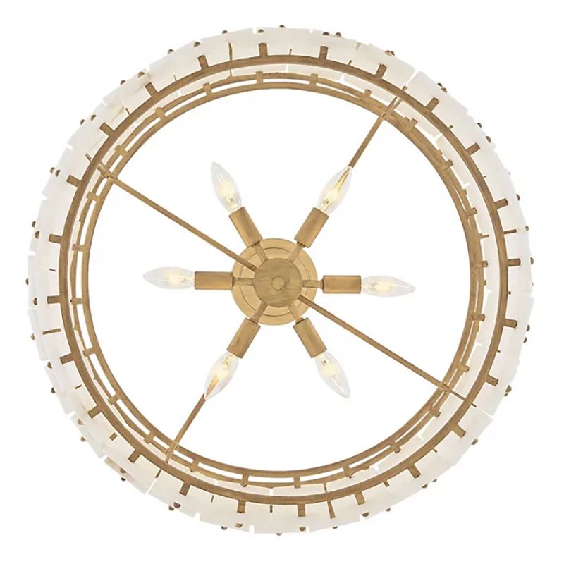 Alabaster Rancho  2-Tier Round Chandelier (Middle)