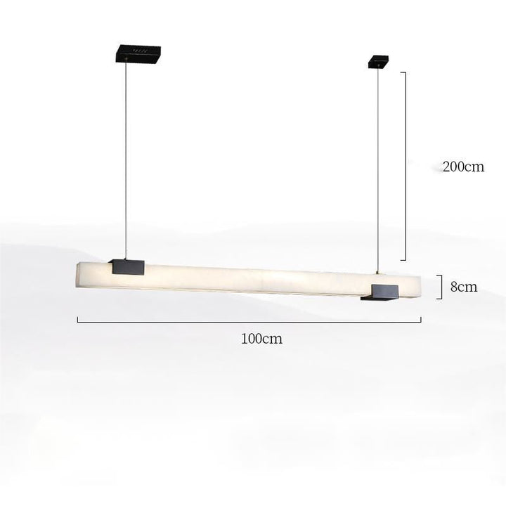 Alabaster Square Pillar Dining Chandelier