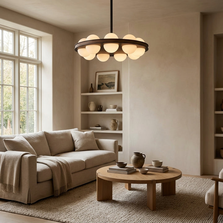 Alexia Round Wood Chandelier
