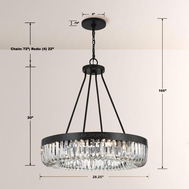 Alisa 1-Tier 10 Light Chandelier 28"