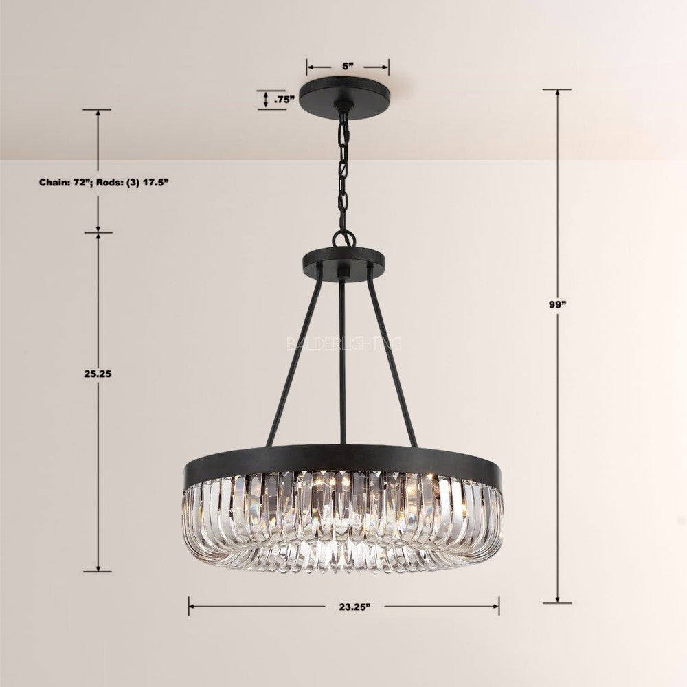 Alisa 1-Tier 8-Light Round Chandelier 23"