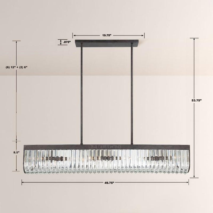 Alisa 6 Light Rectangular Chandelier 50"