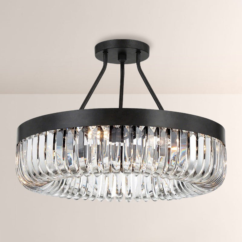 Alisa 8 Light Round Semi Flushmount 23"