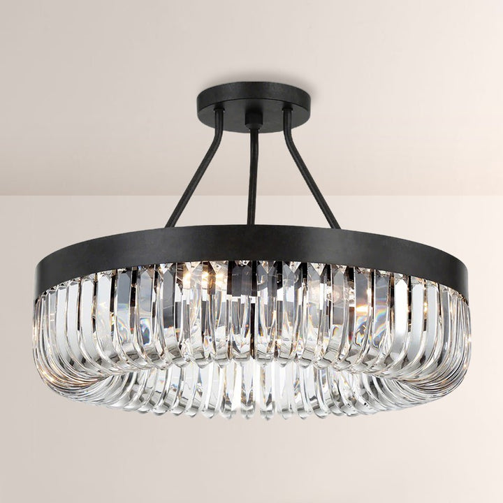 Alisa 8 Light Round Semi Flushmount 23"