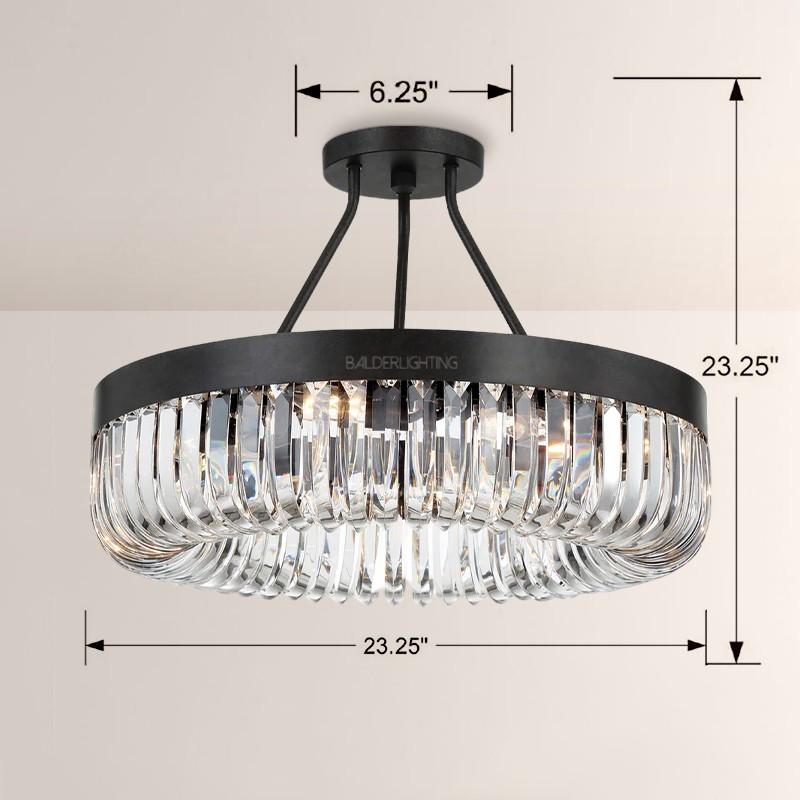 Alisa 8 Light Round Semi Flushmount 23"
