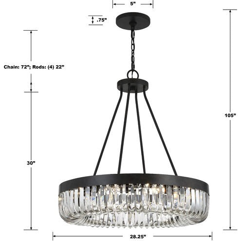Alisa 1-Tier 10 Light Chandelier 28"
