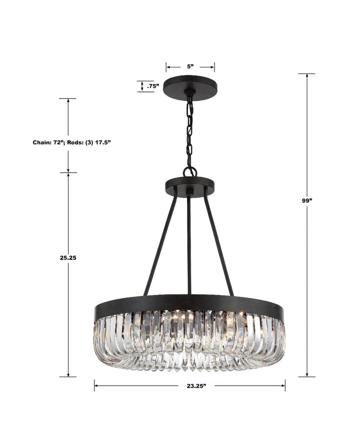 Alisa 1-Tier 8-Light Round Chandelier 23"