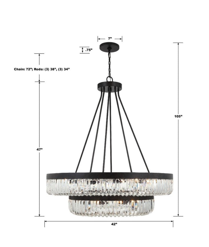 Alisa 2-Tier 26 Light Chandelier 42”