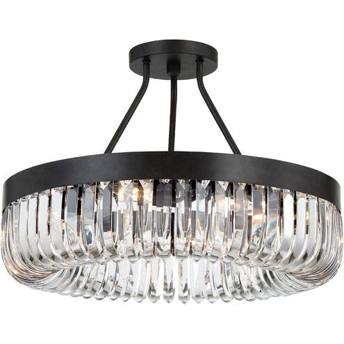 Alisa 8 Light Round Semi Flushmount 23"