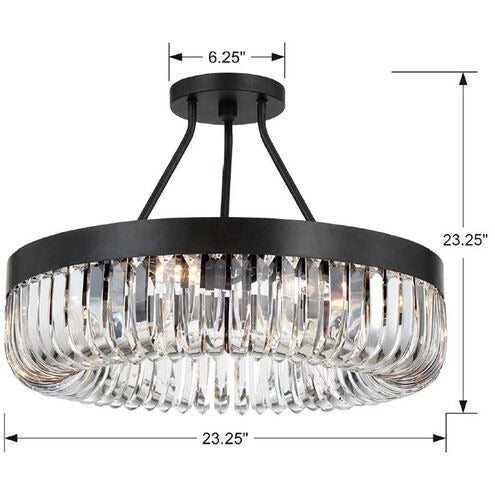 Alisa 8 Light Round Semi Flushmount 23"