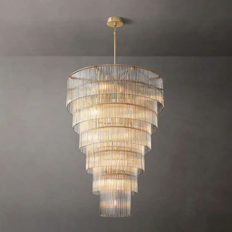 Amadeo Multi-Layer Round Glass Chandelier 36"