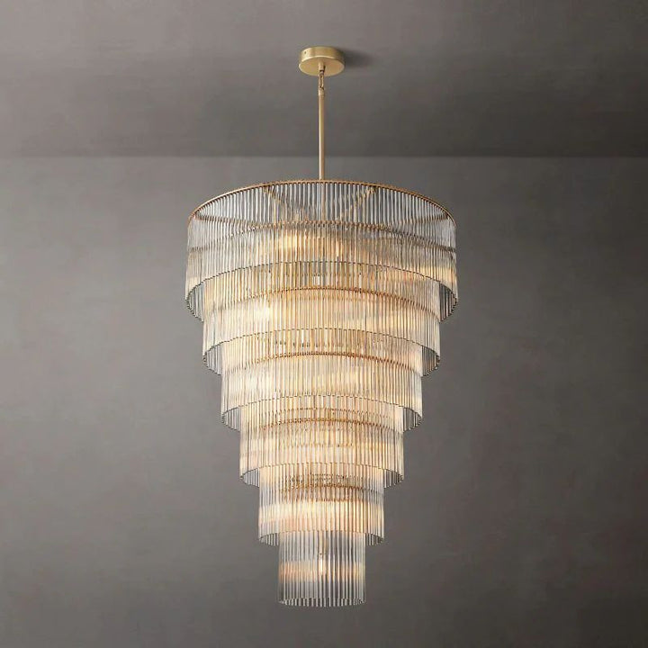 Amadeo Multi-Layer Round Glass Chandelier 36"