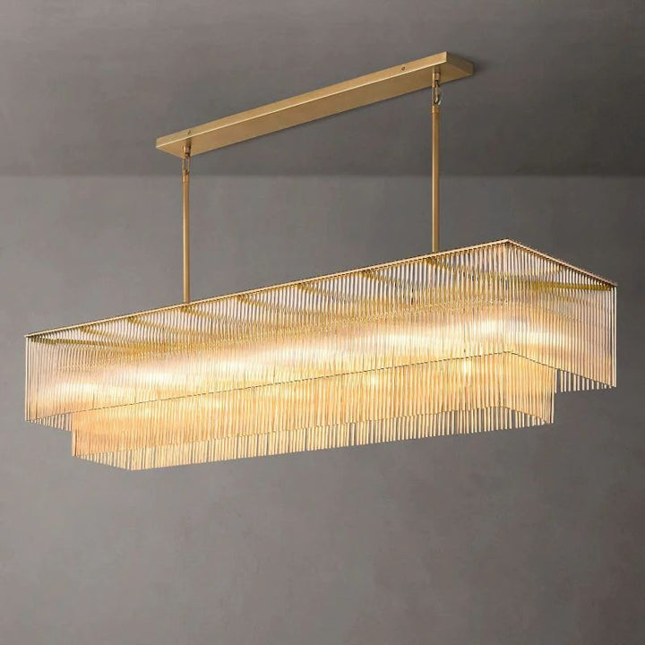 Amadeo Rectangular K9 Glass Chandelier 72"