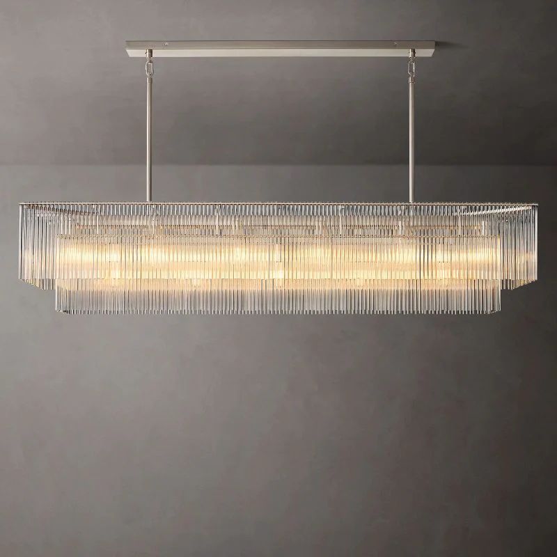 Amadeo Rectangular K9 Glass Chandelier 72"