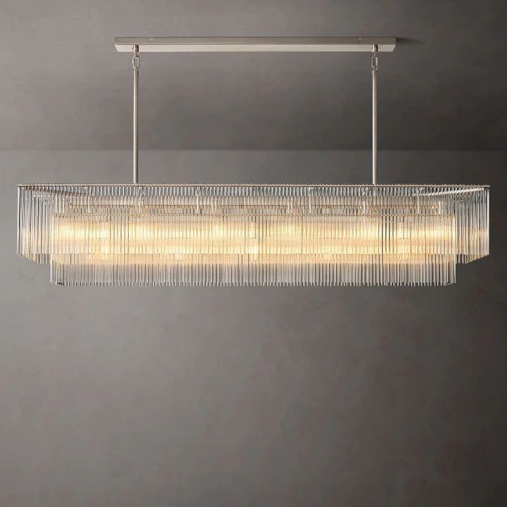 Amadeo Rectangular K9 Glass Chandelier 72"