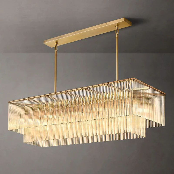 Amadeo Rectangular K9 Glass Chandelier 54"