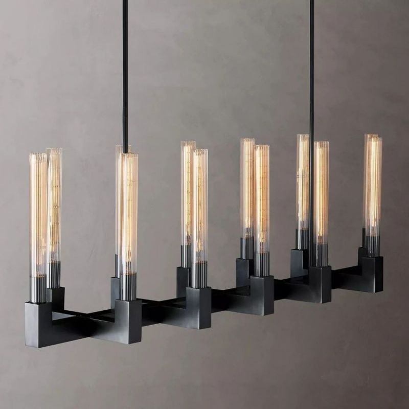 AMORRA CANDLESTICK LINEAR CHANDELIER 32"（Customized)