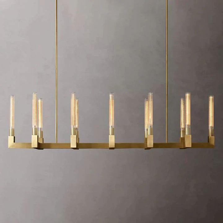 Amorra Glass Linear Dining Room Chandelier 67"