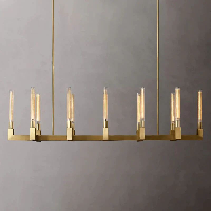 Amorra Glass Linear Dining Room Chandelier 67"