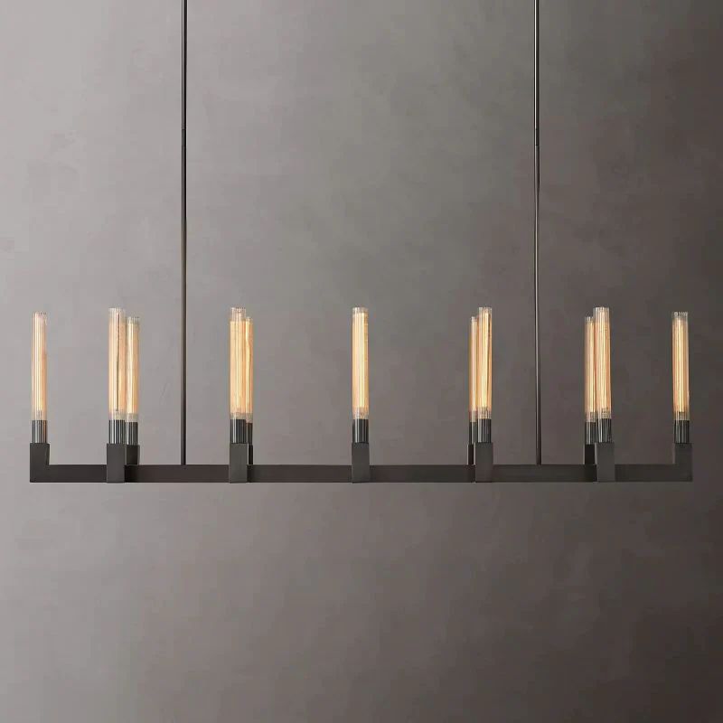 Amorra Glass Linear Dining Room Chandelier 67"