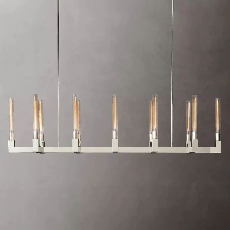 Amorra Glass Linear Dining Room Chandelier 67"