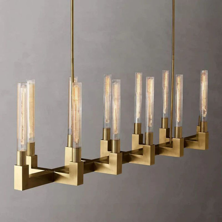 Amorra Glass Linear Dining Room Chandelier 67"