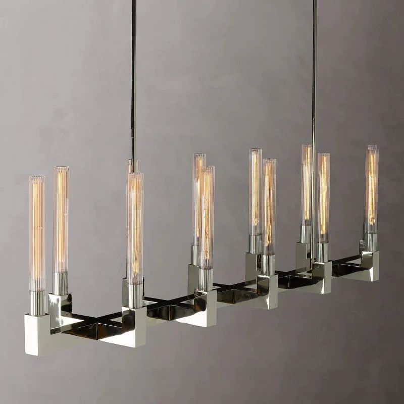 Amorra Glass Linear Dining Room Chandelier 67"