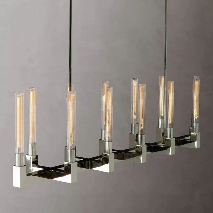 Amorra Glass Linear Dining Room Chandelier 67"