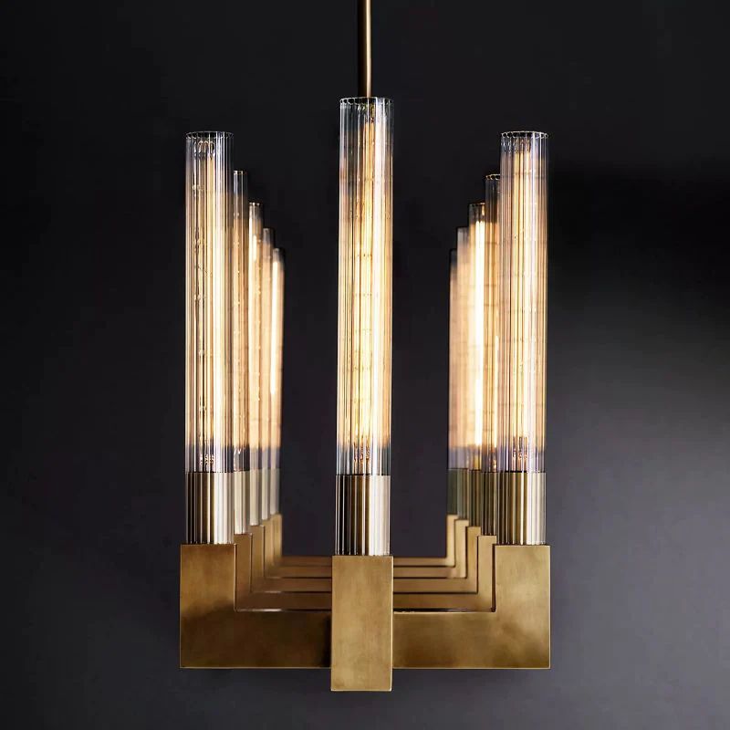 Amorra Glass Linear Dining Room Chandelier 67"