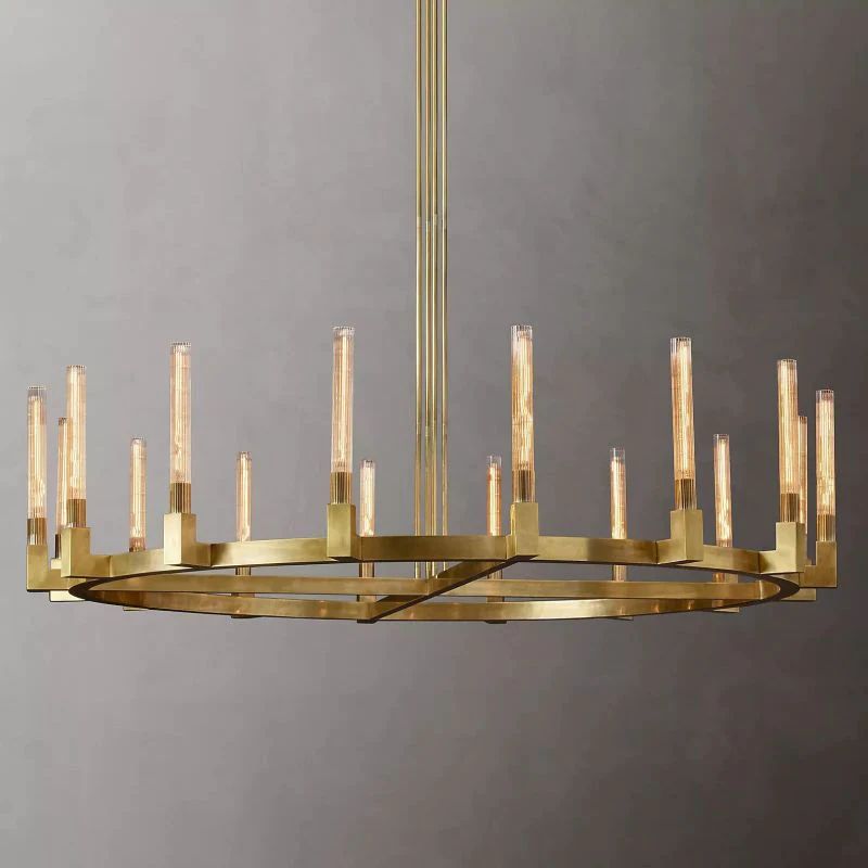 Amorra Glass Round Chandelier 72" For Living Room