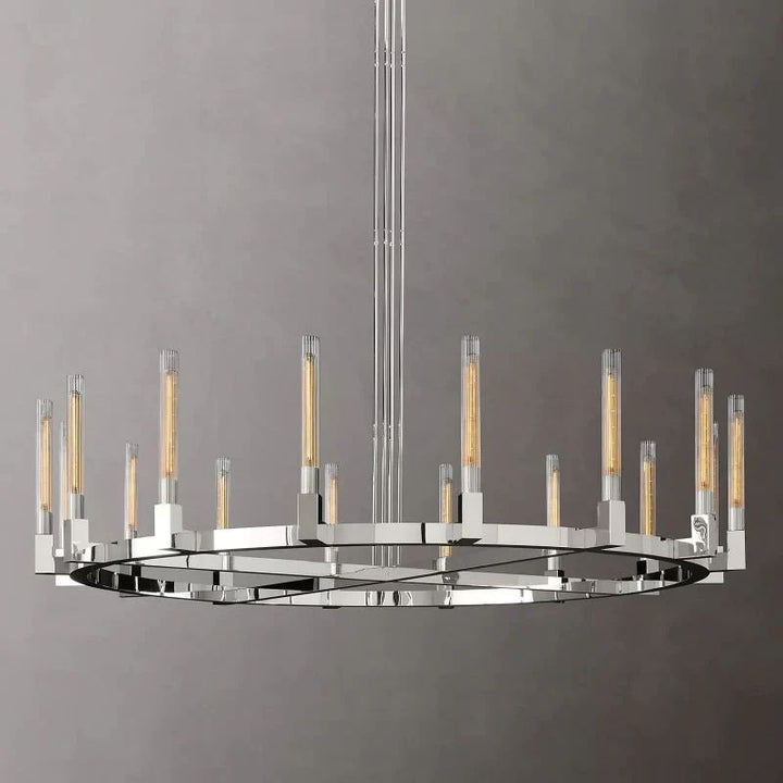 Amorra Glass Round Chandelier 72" For Living Room