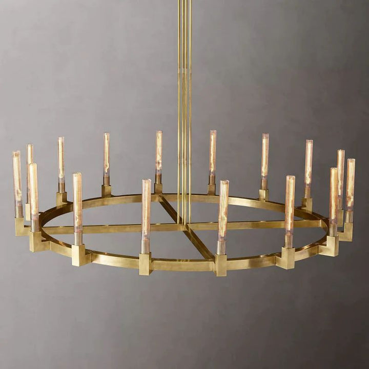 Amorra Glass Round Chandelier 72" For Living Room