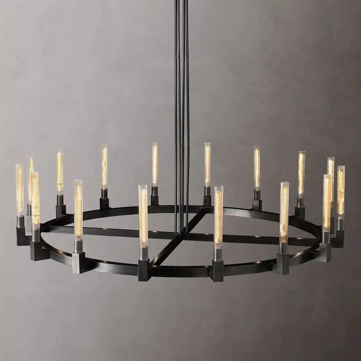 Amorra Glass Round Chandelier 72" For Living Room