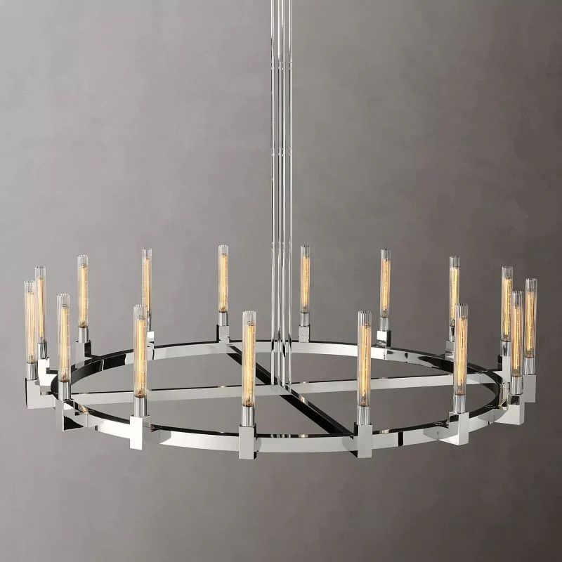Amorra Glass Round Chandelier 72" For Living Room
