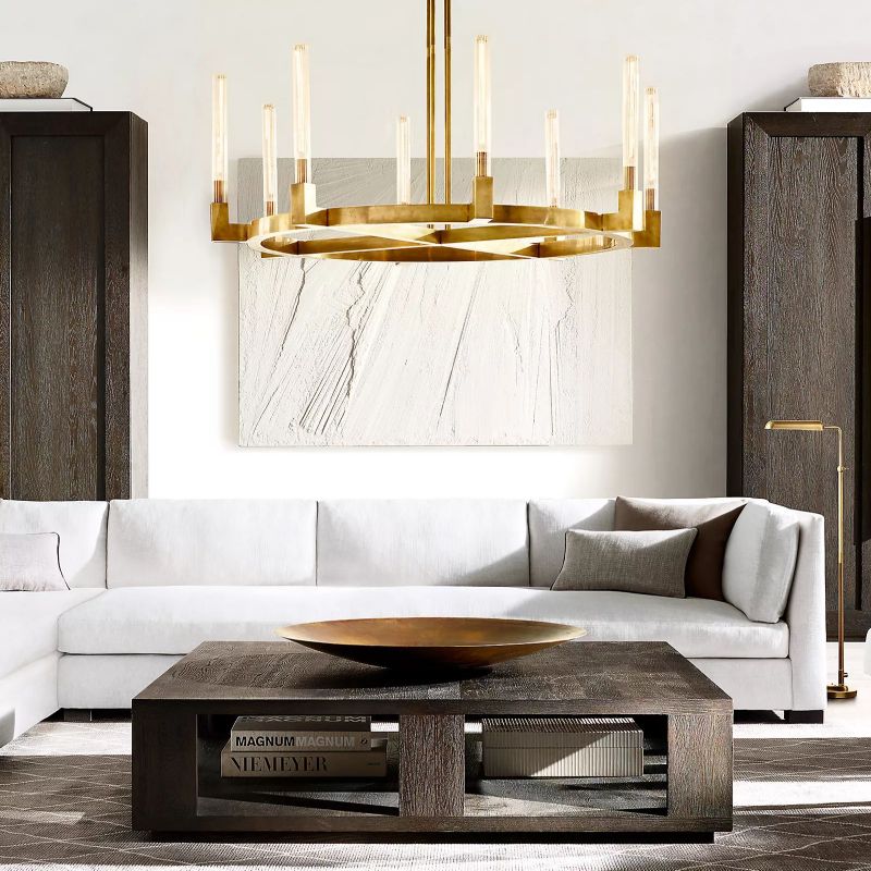 Amorra Glass Round Chandelier 72" For Living Room