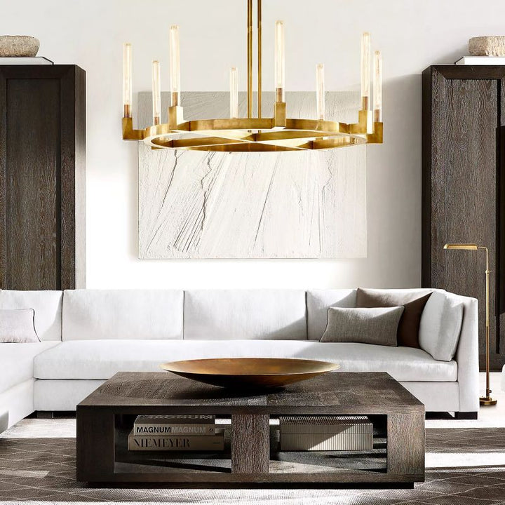 Amorra Glass Round Chandelier 72" For Living Room