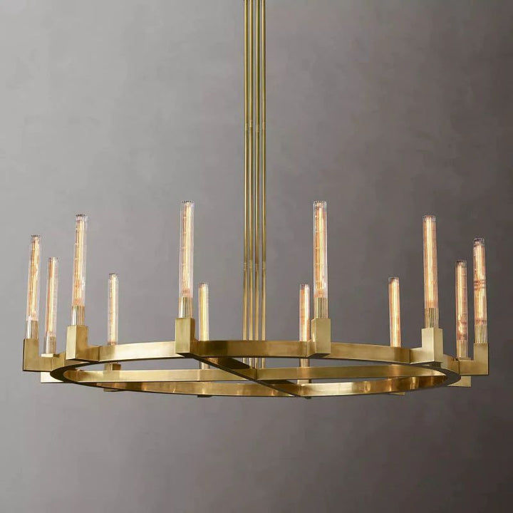 Amorra Glass Round Living Room Chandelier 60"