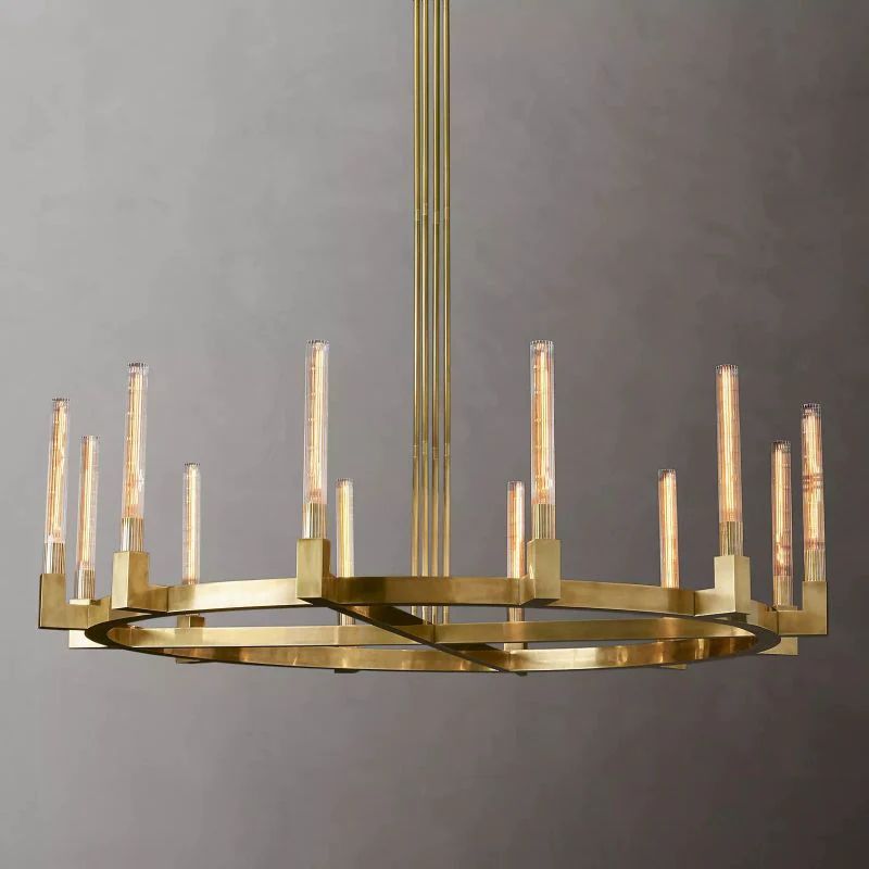 Amorra Glass Round Living Room Chandelier 60"