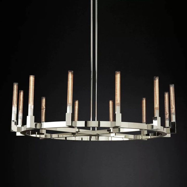 Amorra Glass Round Living Room Chandelier 60"