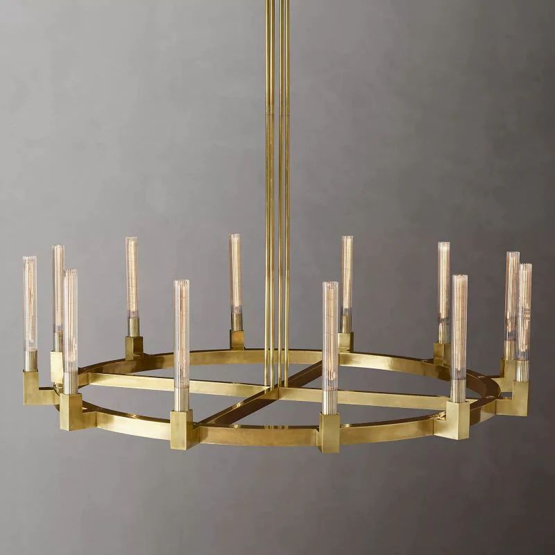 Amorra Glass Round Living Room Chandelier 60"