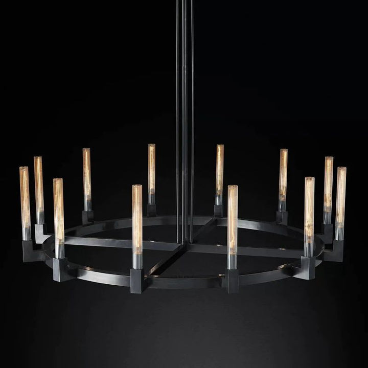 Amorra Glass Round Living Room Chandelier 60"
