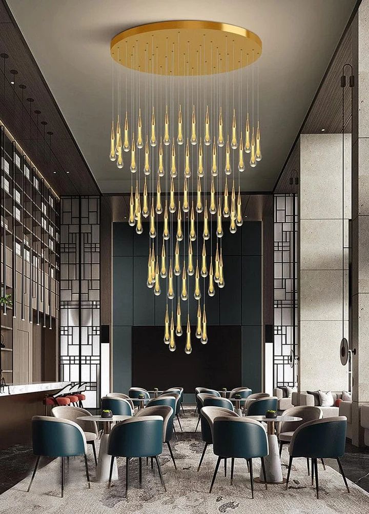Amoy Multi-LED Glass Staircase Chandelier 39.4''D