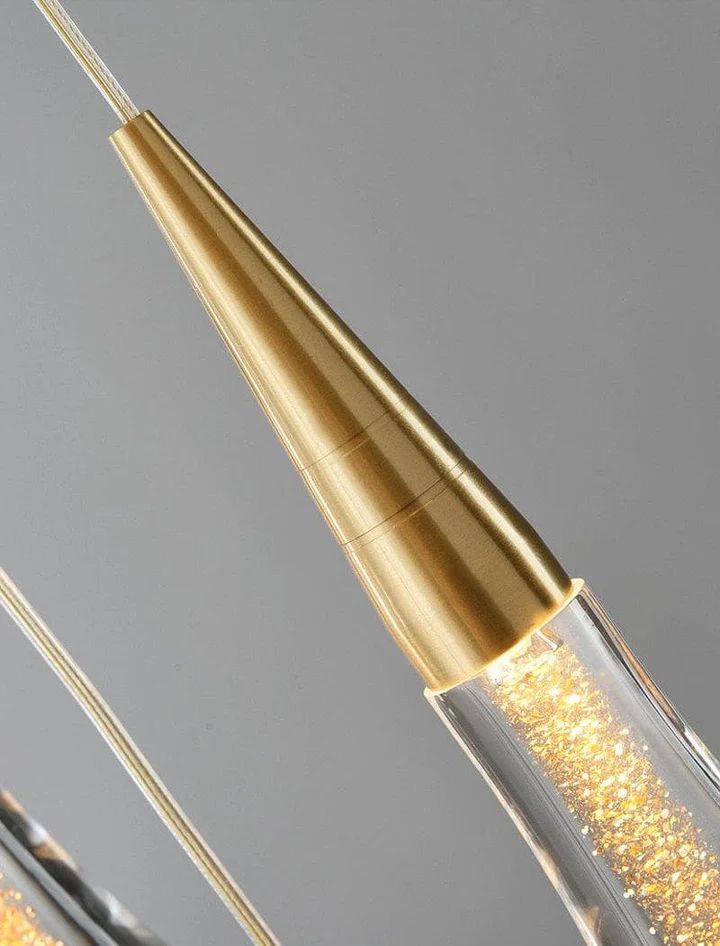 Amoy Multi-LED Glass Staircase Chandelier